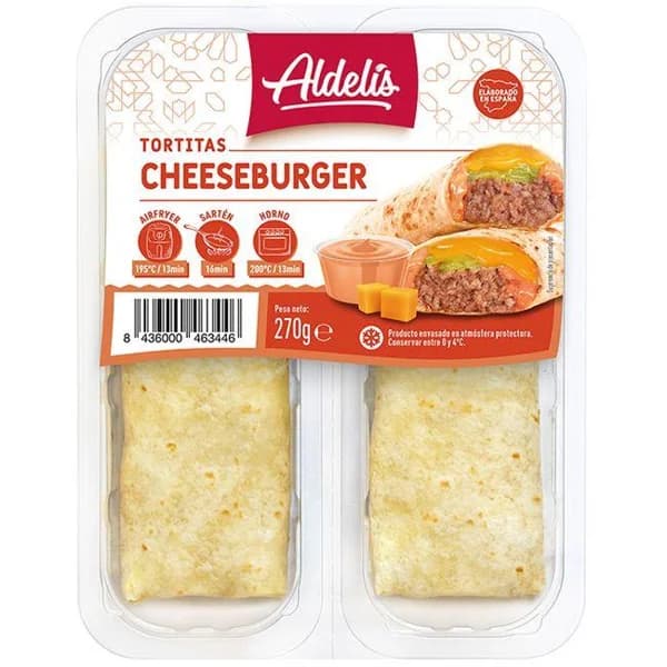 Tortita cheeseburger ALDELIS, bandeja 270 g - 1 ud - Imagen del producto en Findit
