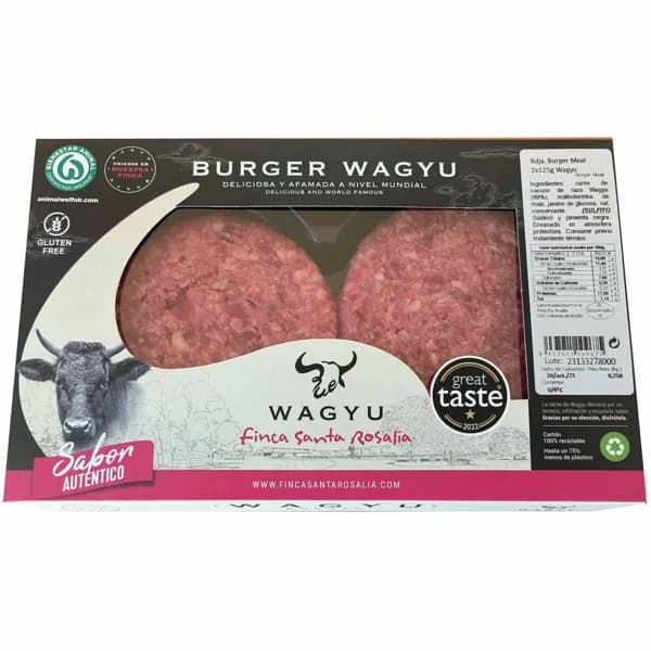Hamburguesa Wagyu SANTA ROSALÍA G., 2 uds, bandeja 250 g - 1 ud - Imagen del producto en Findit