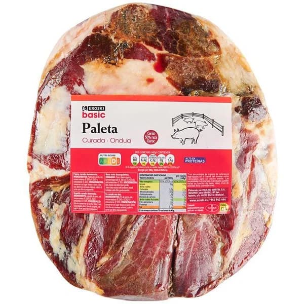 Paleta curada 6,5 meses EROSKI basic, al corte, compra mínima 100 g - 1 ud - Imagen del producto en Findit