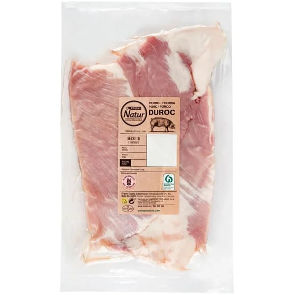 Dos secretos de cerdo al vacío Duroc EROSKI Natur, sobre aprox. 400 g - 1 ud - Imagen del producto en Findit