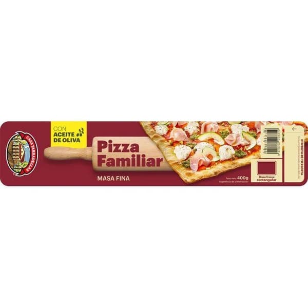Masa para pizza familiar rectangular TARRADELLAS, paquete 400 g - 1 ud - Imagen del producto en Findit
