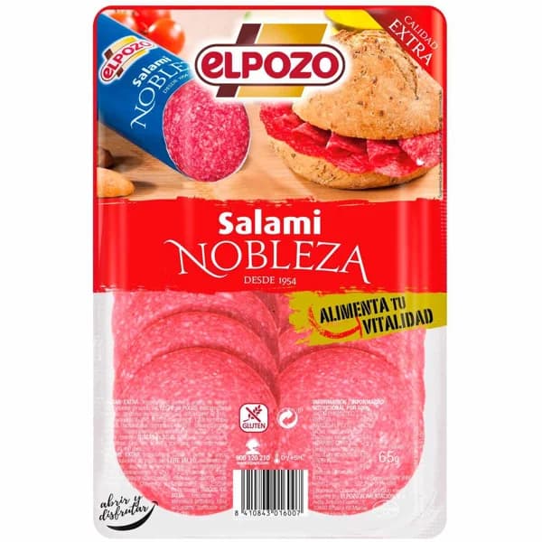 Salami extra ELPOZO, bandeja 65 g - 1 ud - Imagen del producto en Findit