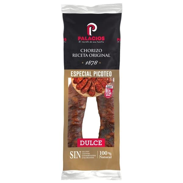 Chorizo dulce especial picoteo PALACIOS, sarta 425 g - 1 ud - Imagen del producto en Findit