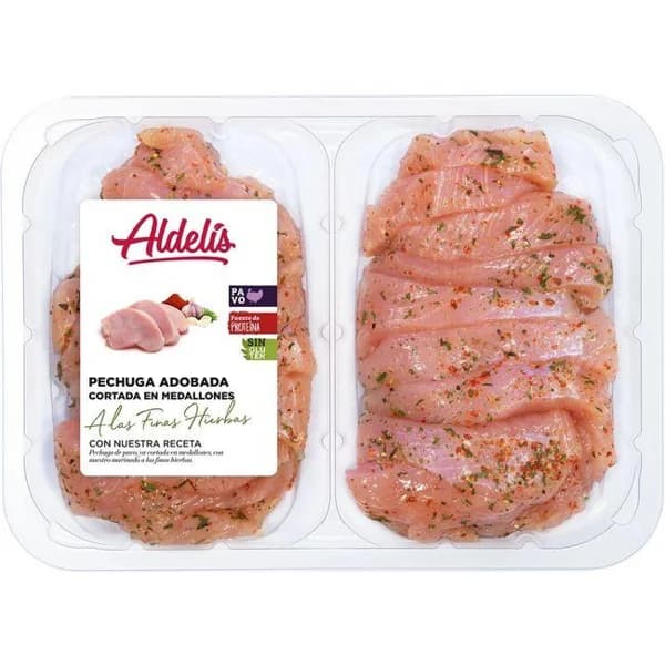 Medallón pechuga de pavo finas hierbas ALDELIS, bandeja aprox. 400 g - 1 ud - Imagen del producto en Findit