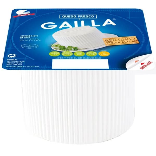 Queso fresco GAILLA, al corte, compra mínima 250 g - 0.25 kg - Imagen del producto en Findit
