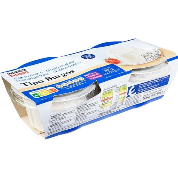 Queso de Burgos EROSKI basic, pack 2x250 g - 0.5 kg - Imagen del producto en Findit