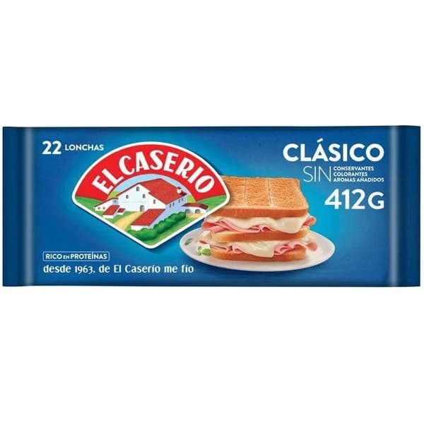 Queso fundido original EL CASERIO, 22 lonchas, sobre 412 g - 0.41 kg - Imagen del producto en Findit
