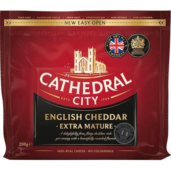Queso extra curado Cheddar CATHEDRAL CITY, cuña 200 g - 0.2 kg - Imagen del producto en Findit