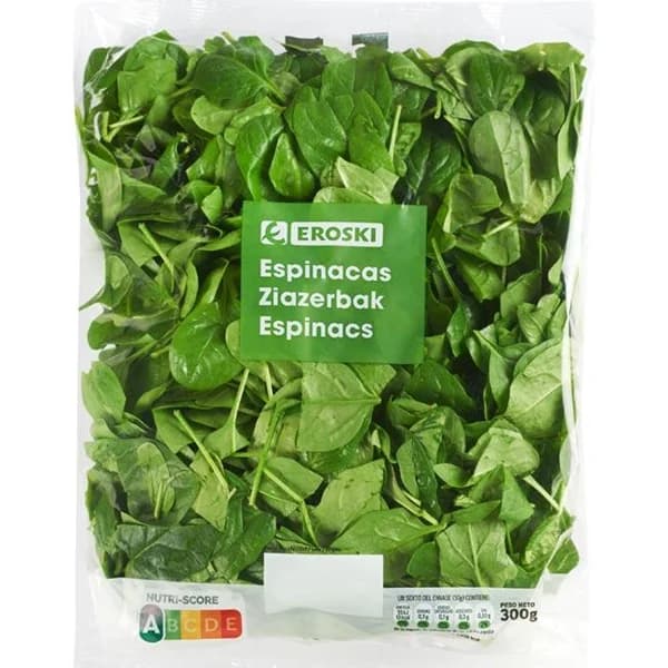Espinaca EROSKI, bolsa 300 g - 0.3 kg - Imagen del producto en Findit