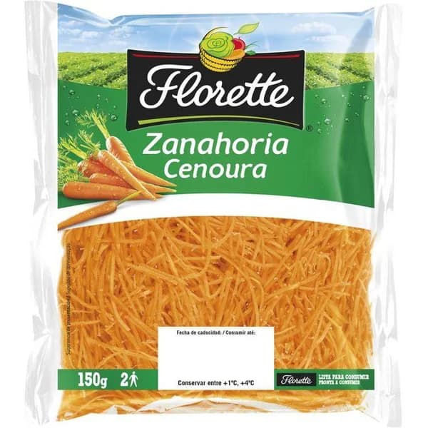 Zanahoria rallada FLORETTE, bolsa 150 g - 0.15 kg - Imagen del producto en Findit