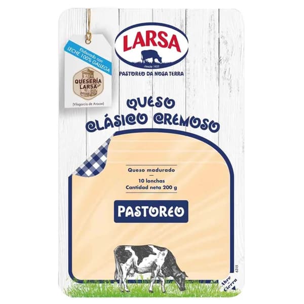 Queso tierno TRÉBOL LARSA, lonchas, sobre 200 g - 1 ud - Imagen del producto en Findit