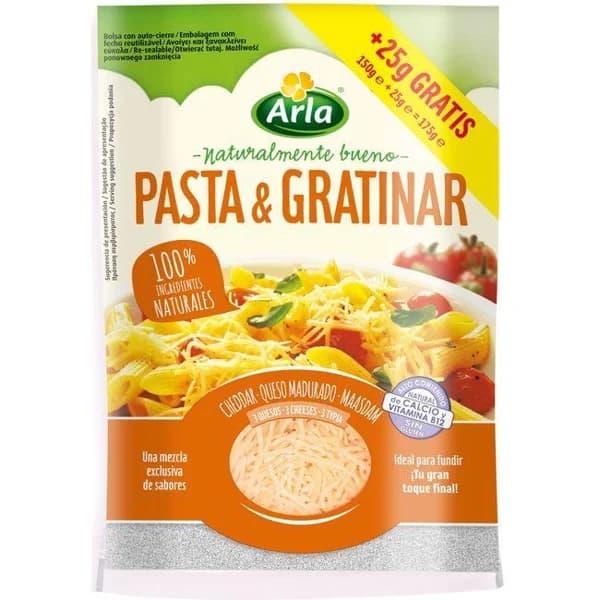 Queso rallado para pasta ARLA FINELLO, bolsa 175 g - 0.18 kg - Imagen del producto en Findit