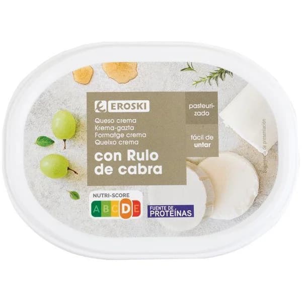 Crema de queso rulo de cabra EROSKI, tarrina 150 g - 0.15 kg - Imagen del producto en Findit