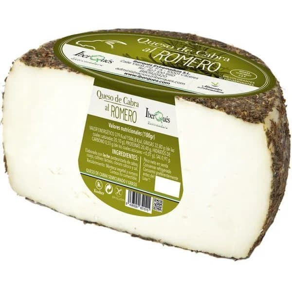 Queso de cabra al romero IBERQUES, cuña 450 g - 0.45 kg - Imagen del producto en Findit