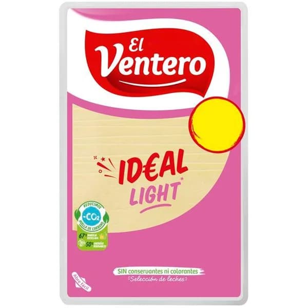 Queso light EL VENTERO, lonchas, bandeja 80 g - 1 ud - Imagen del producto en Findit