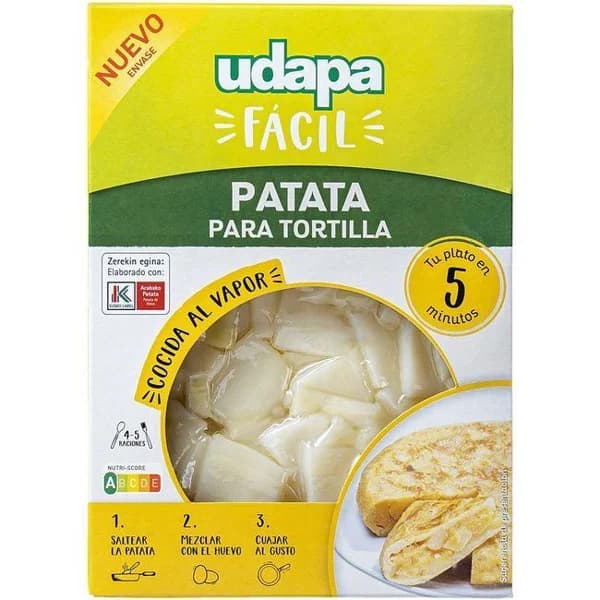 Patata para tortilla UDAPA FÁCIL, bandeja 450 g - 0.45 kg - Imagen del producto en Findit