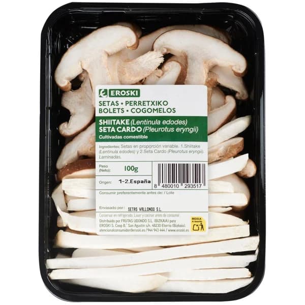 Shiitake y cardo EROSKI, bandeja 100 g - 0.1 kg - Imagen del producto en Findit