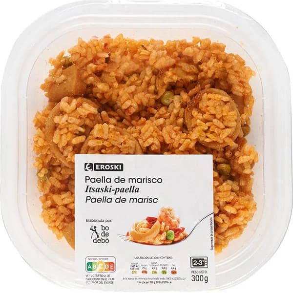 Paella de marisco EROSKI, bandeja 300 g - 0.3 kg - Imagen del producto en Findit