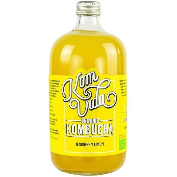 Kombucha organic de jengibre y limón KOMVIDA, botella 750 ml - 0.75 l - Imagen del producto en Findit