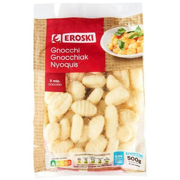 Gnocchi EROSKI, bolsa 500 g - 0.5 kg - Imagen del producto en Findit
