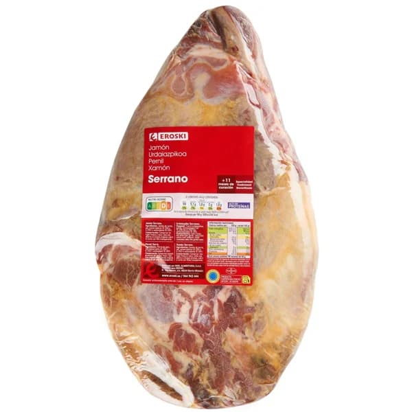 Jamón serrano curado 11 meses EROSKI, al corte, compra mínima 100 g - 1 ud - Imagen del producto en Findit