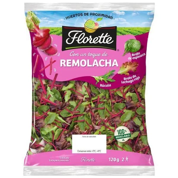 Ensalada con remolacha, FLORETTE, bolsa 120 g - 0.12 kg - Imagen del producto en Findit