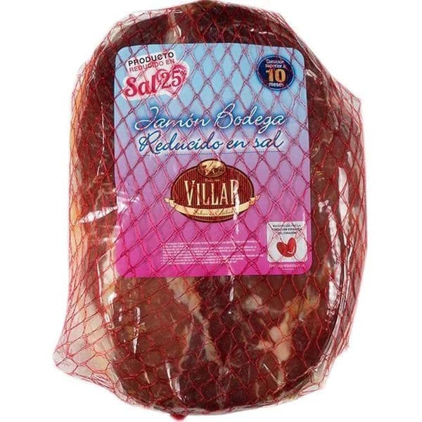 Jamón de bodega reducido en sal Villar, al corte, compra mínima 100 g - 1 ud - Imagen del producto en Findit