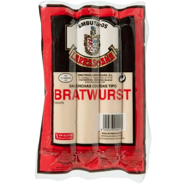 Salchichas Bratwurst LARRASOAÑA, sobre 300 g - 1 ud - Imagen del producto en Findit
