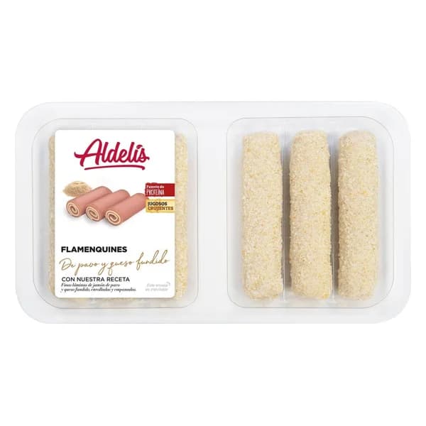 Flamenquin de pavo-queso ALDELIS, paquete 255 g - 1 ud - Imagen del producto en Findit