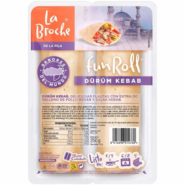 Durum kebab de pollo LA BROCHE, bandeja 250 g - 1 ud - Imagen del producto en Findit