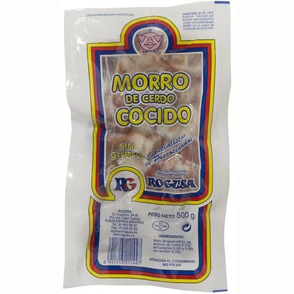 Morro de cerdo cocido ROGUSA, bandeja 500 g - 1 ud - Imagen del producto en Findit