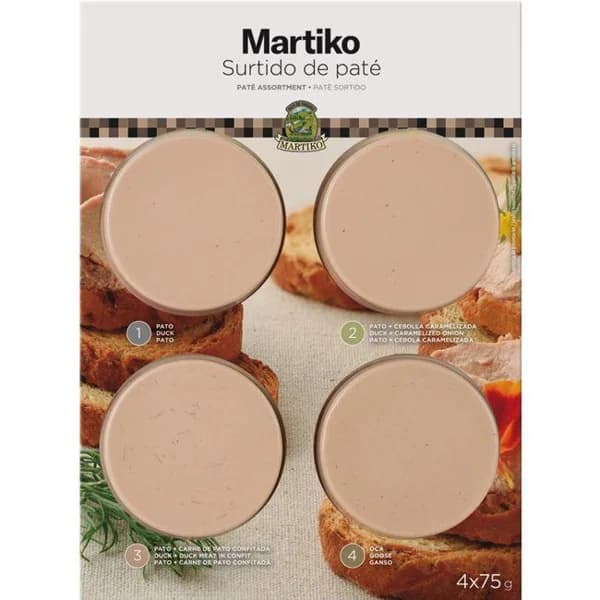 Surtido de paté superior MARTIKO, pack 4x75 g - 1 ud - Imagen del producto en Findit
