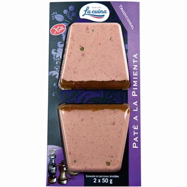 Paté a la pimienta LA CUINA, pack 2x50 g - 1 ud - Imagen del producto en Findit