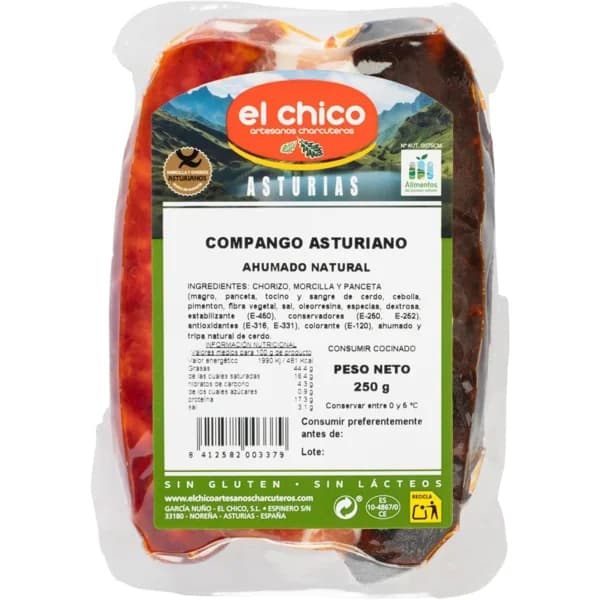 Compango asturiano EL CHICO, bandeja 250 g - 0.25 kg - Imagen del producto en Findit