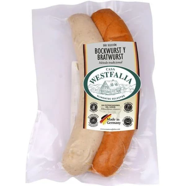 Salchichas dúo Bratwurst y Bockwurst WESTFALIA, sobre 180 g - 1 ud - Imagen del producto en Findit