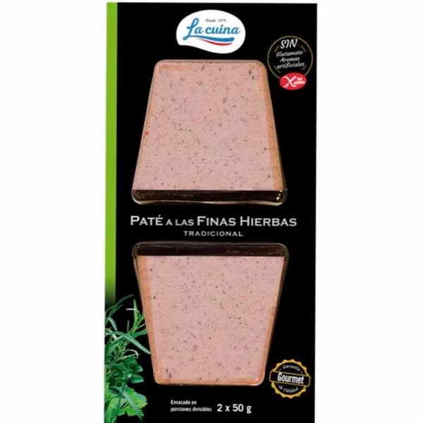 Paté a las finas hierbas LA CUINA, pack 2x50 g - 1 ud - Imagen del producto en Findit