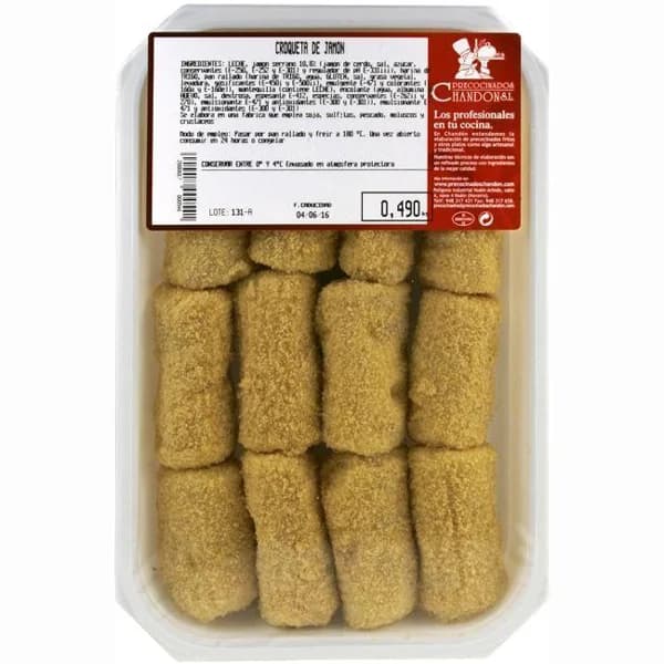 Croqueta de jamón PRECOCINADOS CHANDÓN, bandeja 490 g - 1 ud - Imagen del producto en Findit