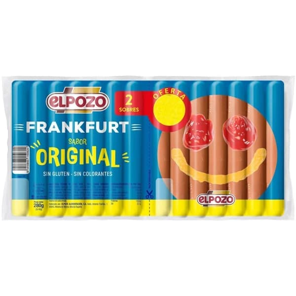 Salchichas Frankfurt ELPOZO, pack 2x140 g - 1 ud - Imagen del producto en Findit