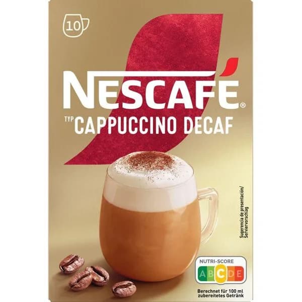Café cappuccino descafeinado NESCAFÉ Gold, caja 10 sobres - 10 ud - Imagen del producto en Findit