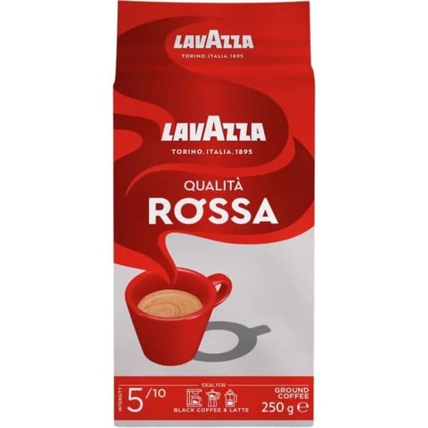 Café molido natural Qualitta Rossa LAVAZZA, paquete 250 g - 0.25 kg - Imagen del producto en Findit