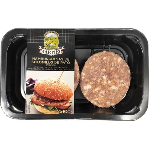Hamburguesa de solomillo de pato MARTIKO, 2 uds., bandeja 200 g - 1 ud - Imagen del producto en Findit