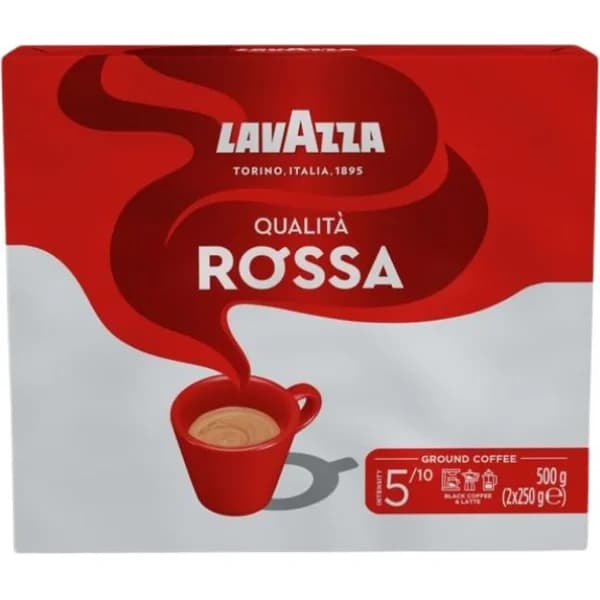 Café molido natural Qualita Rossa LAVAZZA, pack 2x250 g - 0.5 kg - Imagen del producto en Findit