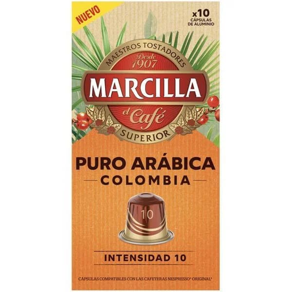 Café puro arábica Colombia comp. Nespresso MARCILLA, caja 10 uds - 10 ud - Imagen del producto en Findit