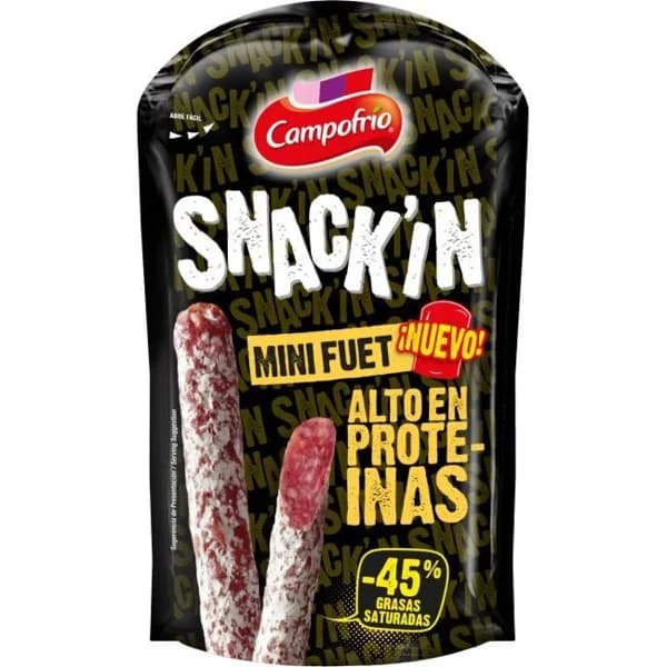 Mini fuet alto proteínas CAMPOFRÍO, bolsa 50 g - 1 ud - Imagen del producto en Findit