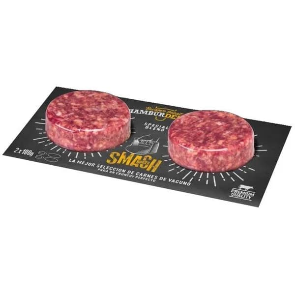 Smash burger de vacuno HAMBURDEHESA, pack 2x100 g - 1 ud - Imagen del producto en Findit