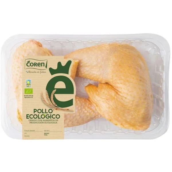 Muslos de pollo ecológico COREN, bandeja aprox. 620 g - 1 ud - Imagen del producto en Findit