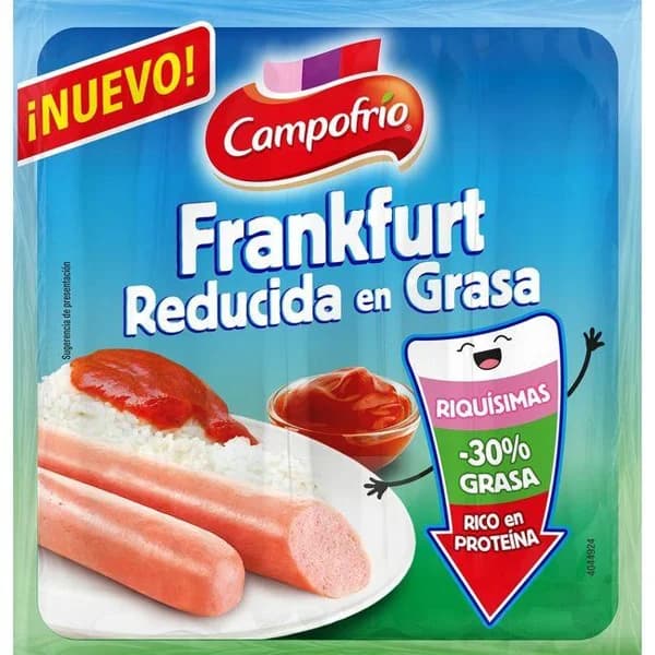 Salchicha Frankfurt reducida en grasa CAMPOFRÍO, sobre 140 g - 1 ud - Imagen del producto en Findit