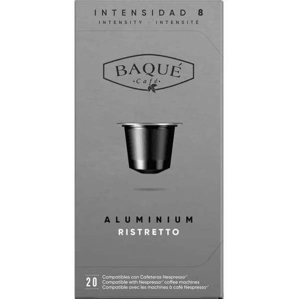 Café ristretto compatible Nespresso BAQUÉ, caja 20 uds - 20 ud - Imagen del producto en Findit