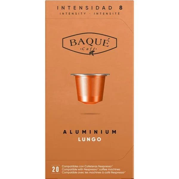 Café lungo compatible nespresso BAQUÉ, caja 20 uds - 20 ud - Imagen del producto en Findit