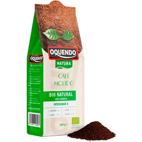 Café molido arábica bio OQUENDO, paquete 250 g - 0.25 kg - Imagen del producto en Findit
